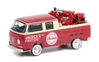 Greenlight Collectibles Club Vee-Dub Series 13 - 1968 Volkswagen Type 2 Double Cab with 1920 Motorcycle