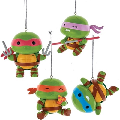 Kurt Adler Teenage Mutant Ninja Turtles Kawaii Ornaments - Set of 4