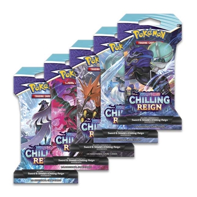 Pokemon Sword & Shield Chilling Reign Sleeved Booster Pack - 5 Random Packs