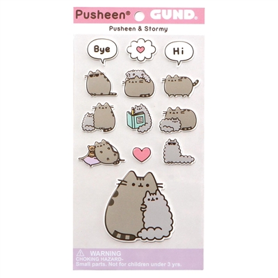 GUND Pusheen and Stormy Sticker Sheet 13-Piece Stickers, Multicolor