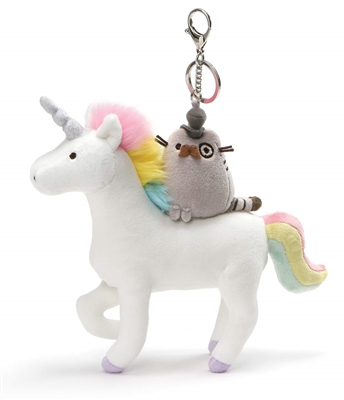 GUND Pusheen Fancy and Unicorn Magical Kitties Plush Deluxe Keychain Clip, Multicolor, 8.5"