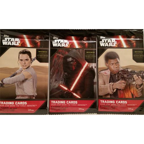 2015 The Force Awakens Series 1 Trading Cards - 3 - 6 Card Packs