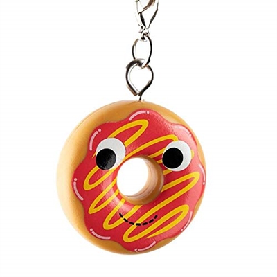 Kidrobot Yummy World Attack of the Donuts Keychain Series - Yellow Drizzled Red Frosted (2/24)