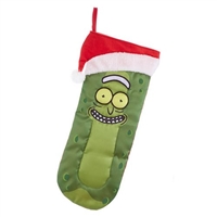 Kurt Adler 19" Holiday Stocking - Rick and Morty Pickle Rick with Santa Hat