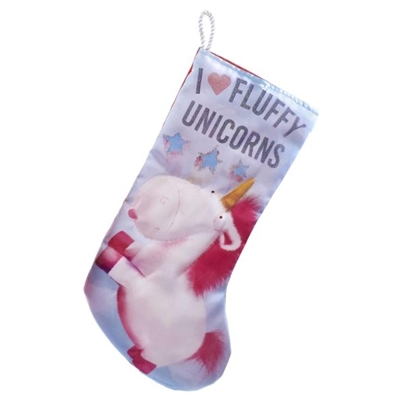 Kurt Adler Holiday Stocking- Despicable Me-I Love Fluffy Unicorns