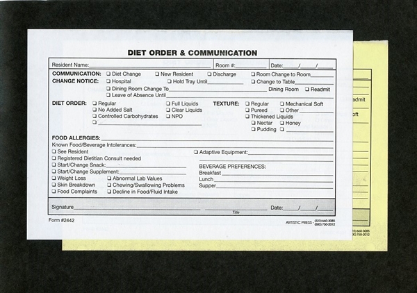 Diet Order & Communication  # 2442 - NCR