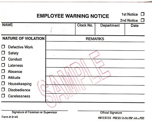 Employee Warning Notice