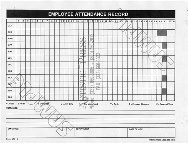 Employee Attendance Record