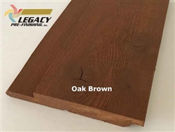 Prefinished Cedar Channel Rustic Siding - Oak Brown Stain