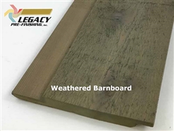 Custom prefinished cedar channel rustic siding in a rich weathered barnboard stain