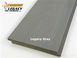 Cedar exterior shiplap siding with a smooth face prefinished in a rich gray stain called Legacy Gray