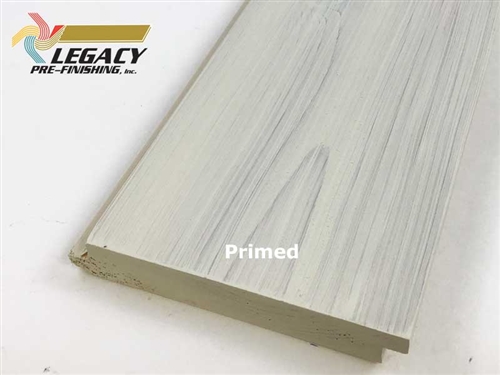 Cedar exterior shiplap siding with a smooth face prefinished in an oil-based alkyd primer