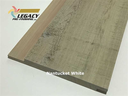 Prefinished Cypress Channel Rustic Siding - Nantucket White Stain