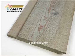 Cypress channel rustic siding custom prefinished in a light gray stain called seacoast gray