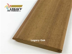 Prefinished Cypress tongue and groove siding in a rich golden brown stain called Legacy Oak