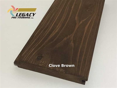 Prefinished Cypress Tongue And Groove Nickel Gap Siding - Clove Brown Stain