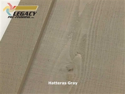 Beautiful Cedar board and batten siding custom prefinished in rich dark gray called Hatteras Gray