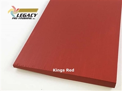 Prefinished Cypress Bevel Back Lap Siding prefinished in a historical dark red color called Kings Red
