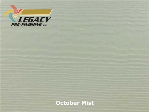James Hardie fiber cement lap siding custom finished in a light sage green color called October Mist