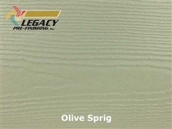 James Hardie fiber cement lap siding custom finished in a light neutral green color called olive sprig