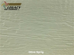 LP SmartSide engineered wood lap siding custom prefinished in a light green color called Olive Sprig