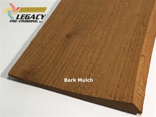 Custom prefinished Haida Wavy Edge Cedar Siding in a dark brown stain called Bark Mulch