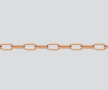 14K Rose Gold Filled chain - #1 - 6mm x 2.5mm Flat Drawn Cable chain