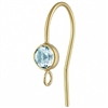 14K Gold Earwire with 4mm Blue Topaz