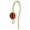 14K Gold Earwire with 4mm Garnet