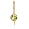14K Gold Earwire with 4mm Peridot