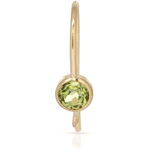 14K Gold Earwire with 4mm Peridot