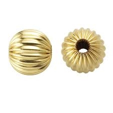 14kt Gold Filled Corrugated Round Bead - 4mm - 1.5mm Hole Size