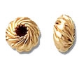 14kt Gold Filled Twisted Corrugated Saucer Bead - 6mm - 1.5mm Hole Size
