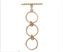 14kt Gold Filled 3-Ring Adjustable Twisted Toggle Clasp - 14mm