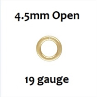14KGF Open Jump Ring- 4.5mm, 19ga