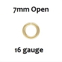 14KGF Open Jump Rings- 7mm, 16ga