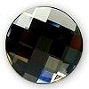 14mm Flatback Round Chessboard Black Diamond