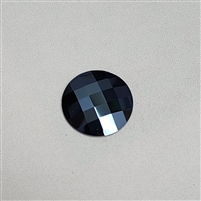 20mm Flatback Round Chessboard Metallic Blue/Reverse Bermuda Blue