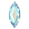 Swarovski 14 x 6mm Jewel Cut Marquise flat back- Aquamarine ShimmerAB