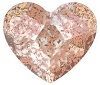 Swarovski 6mm Heart flat back- Rose Patina