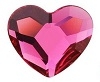 Swarovski 6mm Heart flat back- Fuchsia