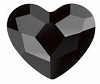 Swarovski 6mm Heart flat back- Jet