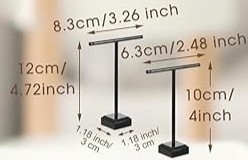 2 Piece Earring T-Display - Black With Black Base