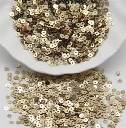 3mm Flat Sequins - Light Gold