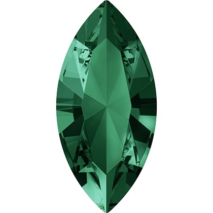 Swarovski #4228, 6 x 3mm Pointed Back Navette- Emerald