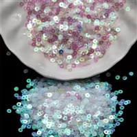 4mm Flat Sequins - Clear Iridescent
