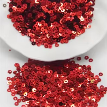 4mm Flat Sequins - Red