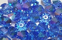 6mm Flat Bicone Bead Sapphire AB