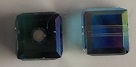 4mm Cube Bead Denim Blue AB