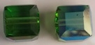 4mm Cube Bead Fern Green AB